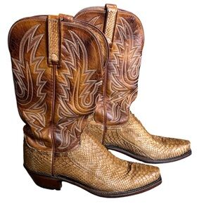 1883 Lucchese python and leather western boots Size 7